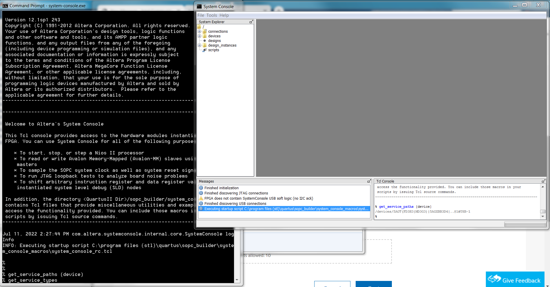 System-Console CLI no USB devices detected | Altera Community - 50972