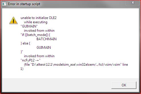 ModelSim 10.1b starter edition (quartus 12.1 web edition) :unable to ...