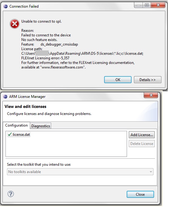 DS-5 Debug error: Unable to connect to the device | Altera Community ...