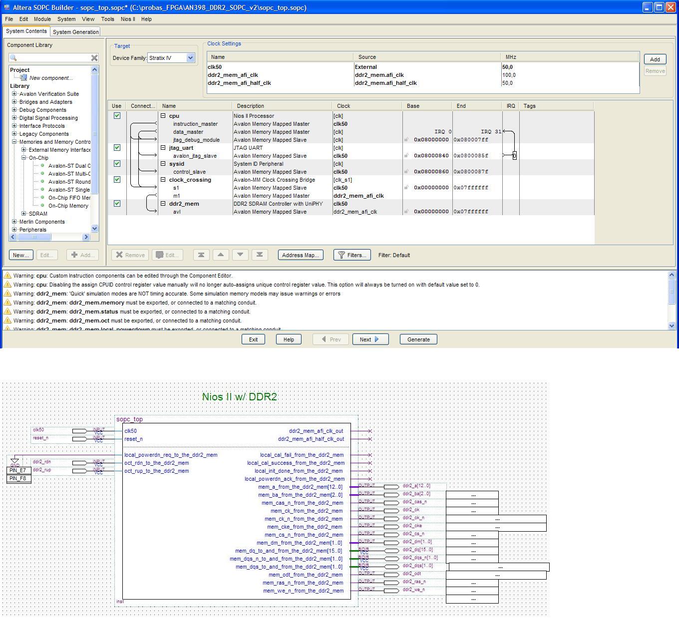 Running Nios II on DDR2 (UNIPHY controller) | Altera Community - 156181