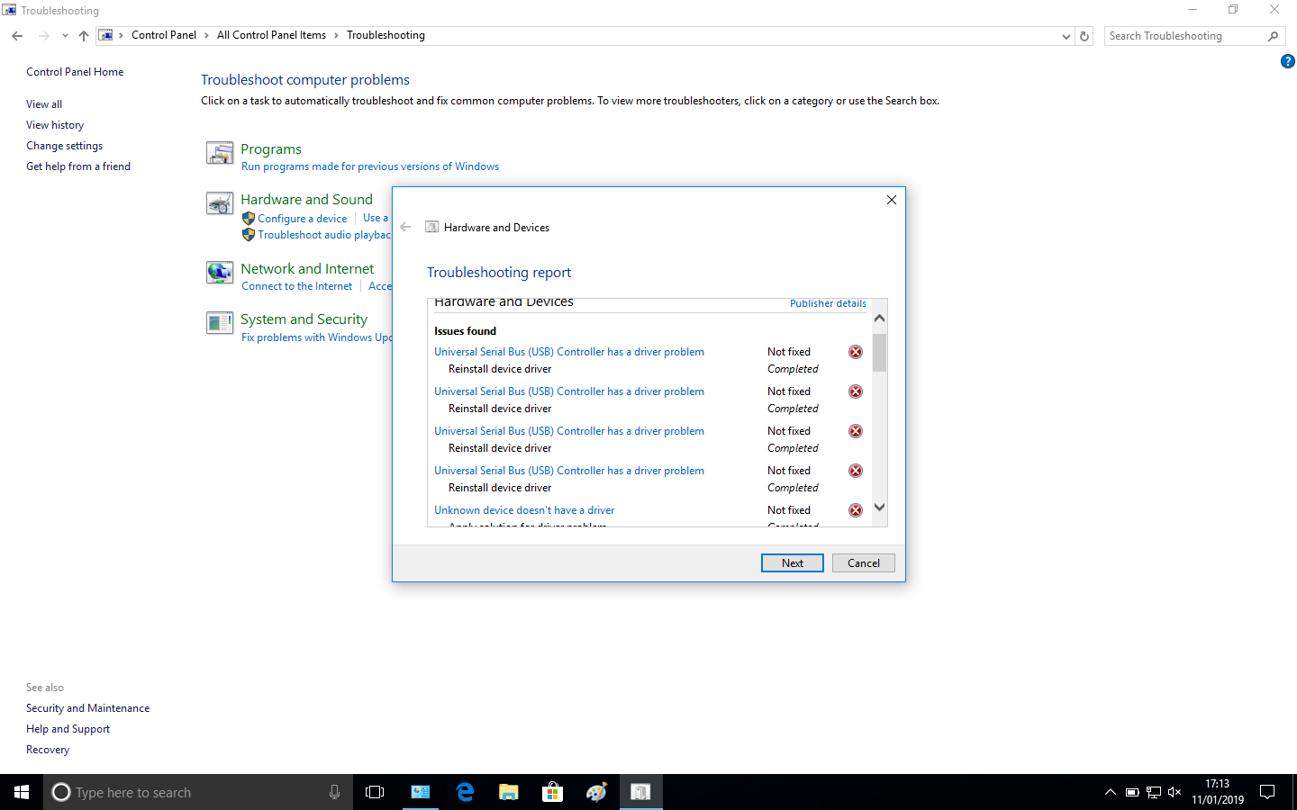 windows 10 been working ok for over 2 years reset for re install. Now ...