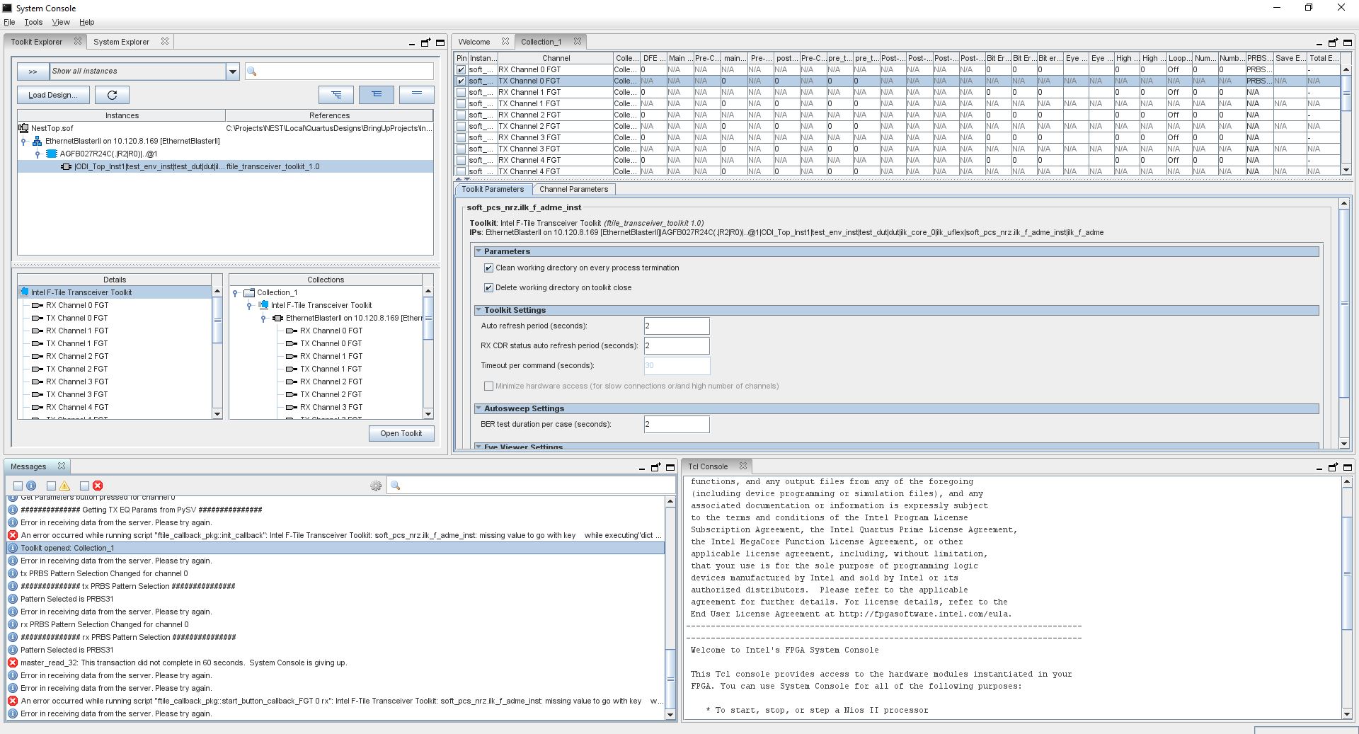 F tile Transreceiver Debug Toolkit Communication Problem | Altera ...