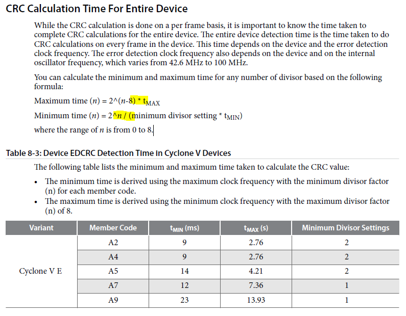 CRC in Cyclone V Devices | Altera Community - 251213