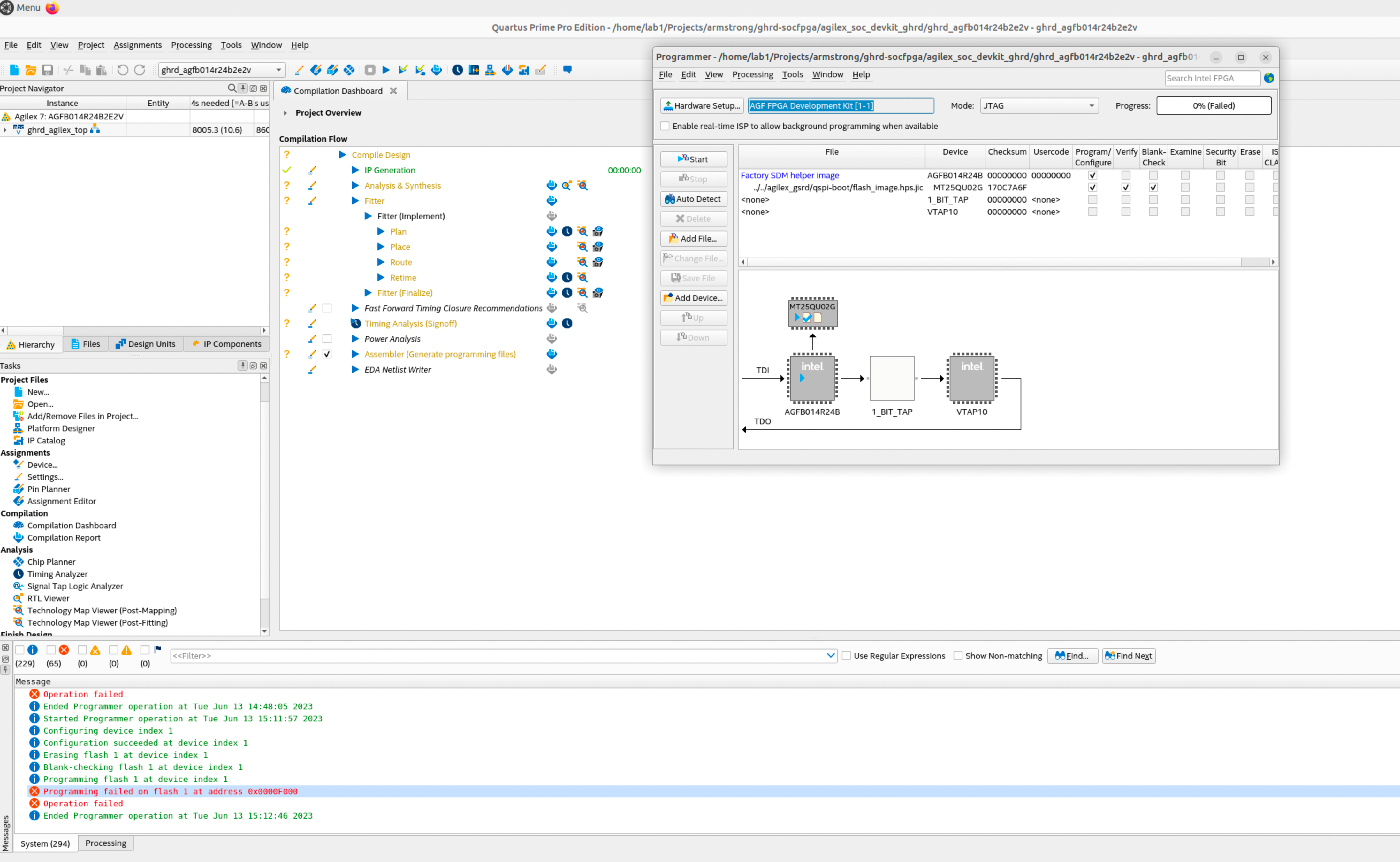 FPGA Flash programming not working | Altera Community - 273265