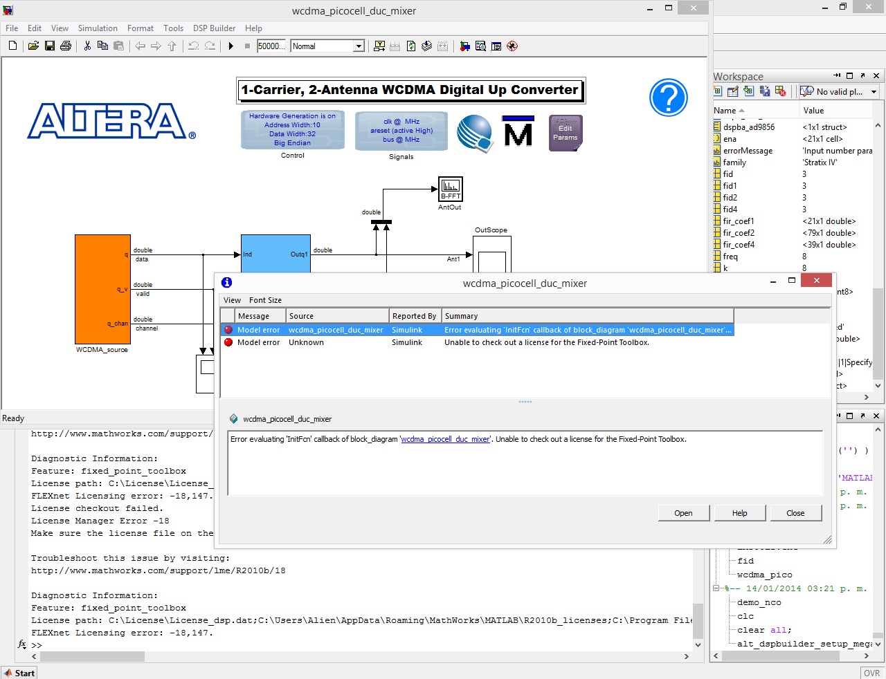 DSP Builder not recognizing Fixed Point Toolbox License | Altera ...