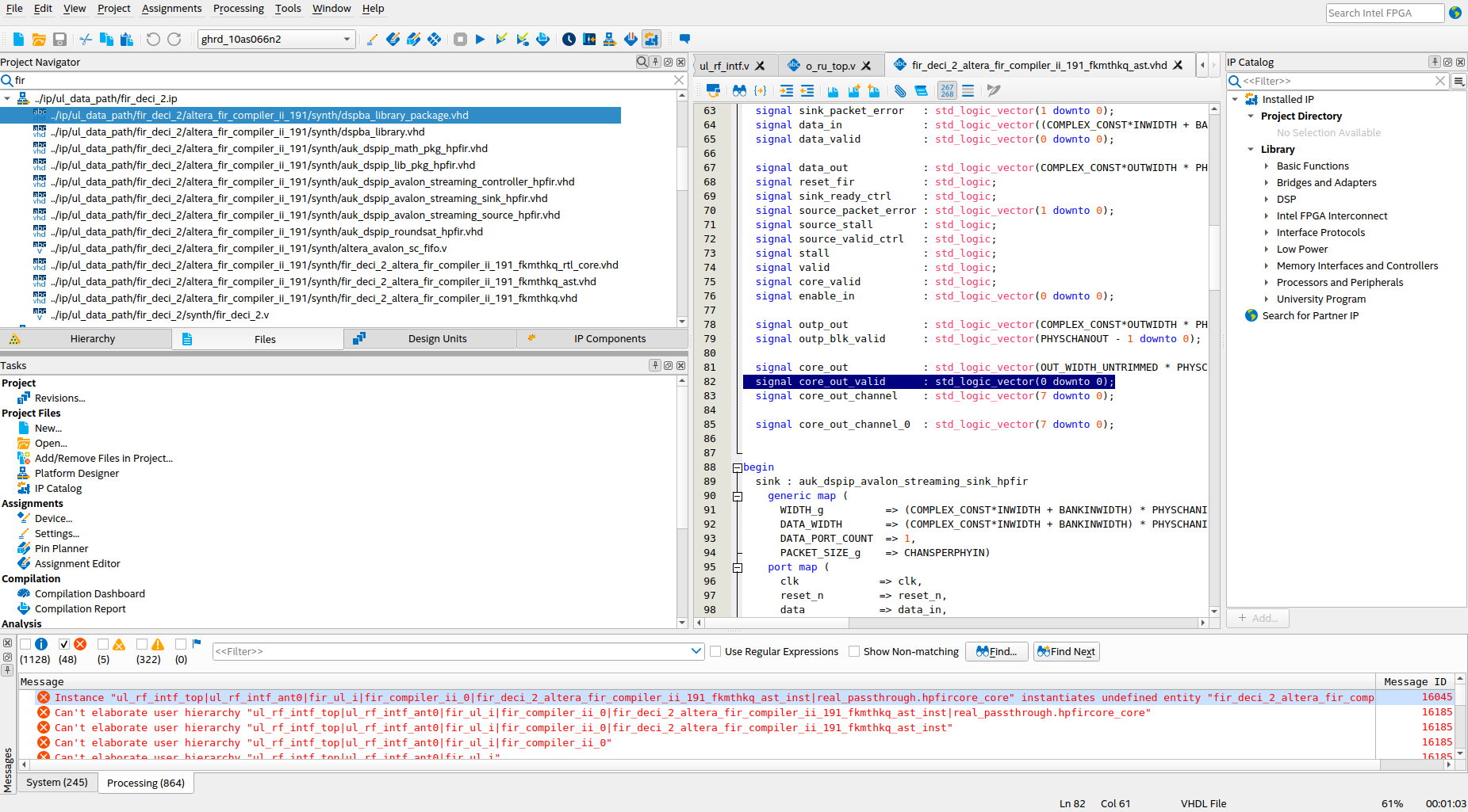 Cannot compile FIR II IP in Quartus 19.3 | Altera Community - 65524