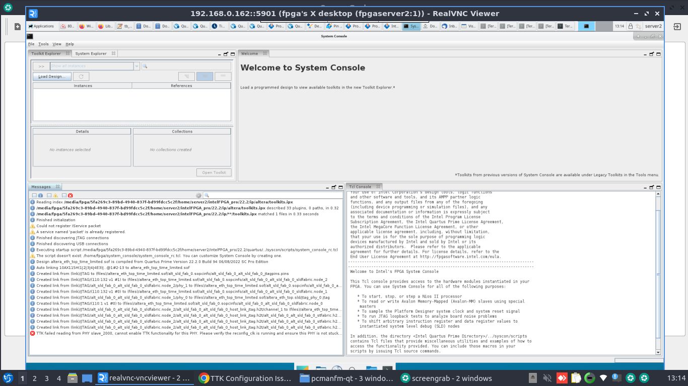 System console giving up when running the command 