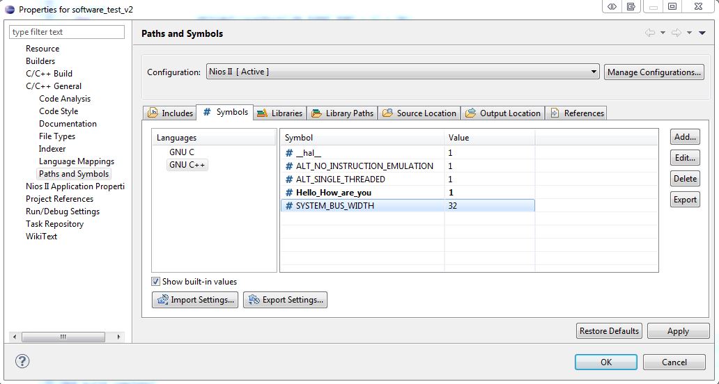 Adding runtime parameter in eclipse | Altera Community - 164549