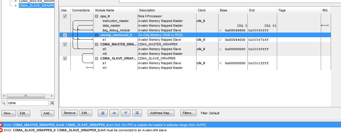 Nios system address mapping issues | Altera Community - 173062