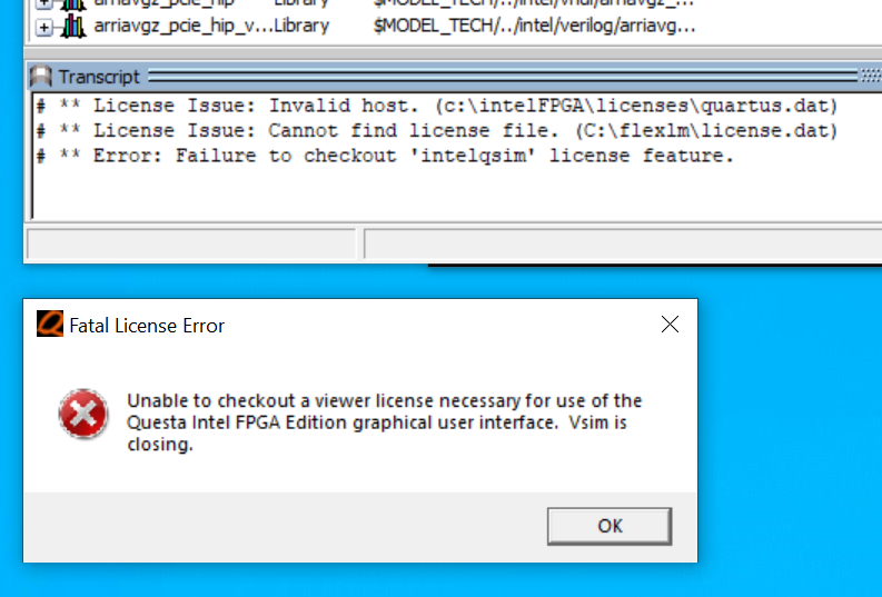 Questa Intel FPGA Edition companion license | Altera Community - 268885
