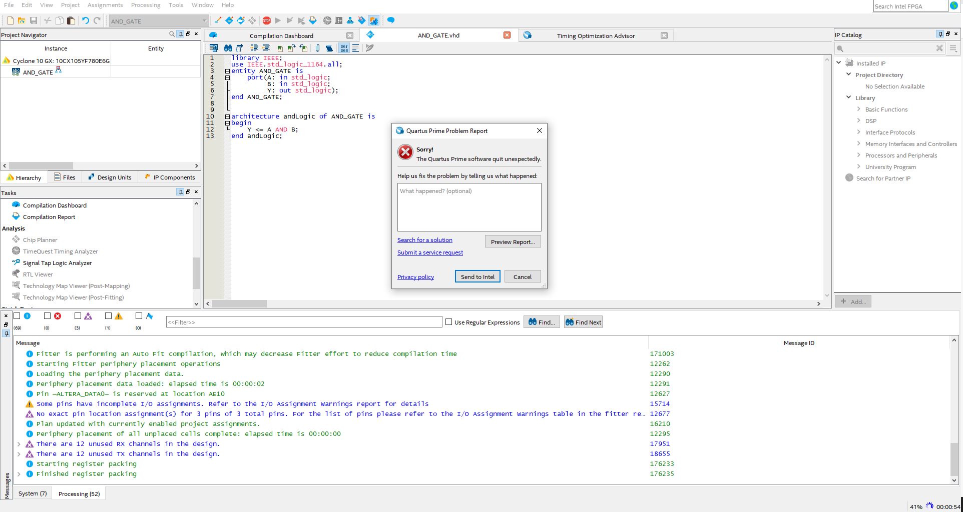 Internal Error: Sub-system: QSYN, File: /quartus/synth/qsyn/qsyn_cmd ...