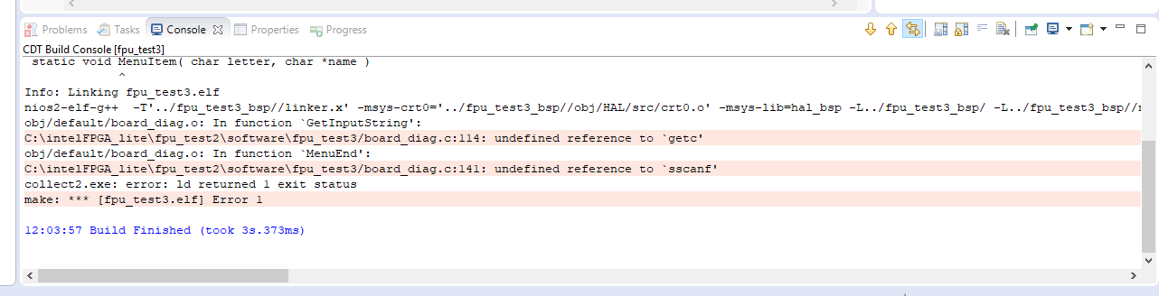 Nios II Eclipse stuck while compiling newlib for a smallc C library ...