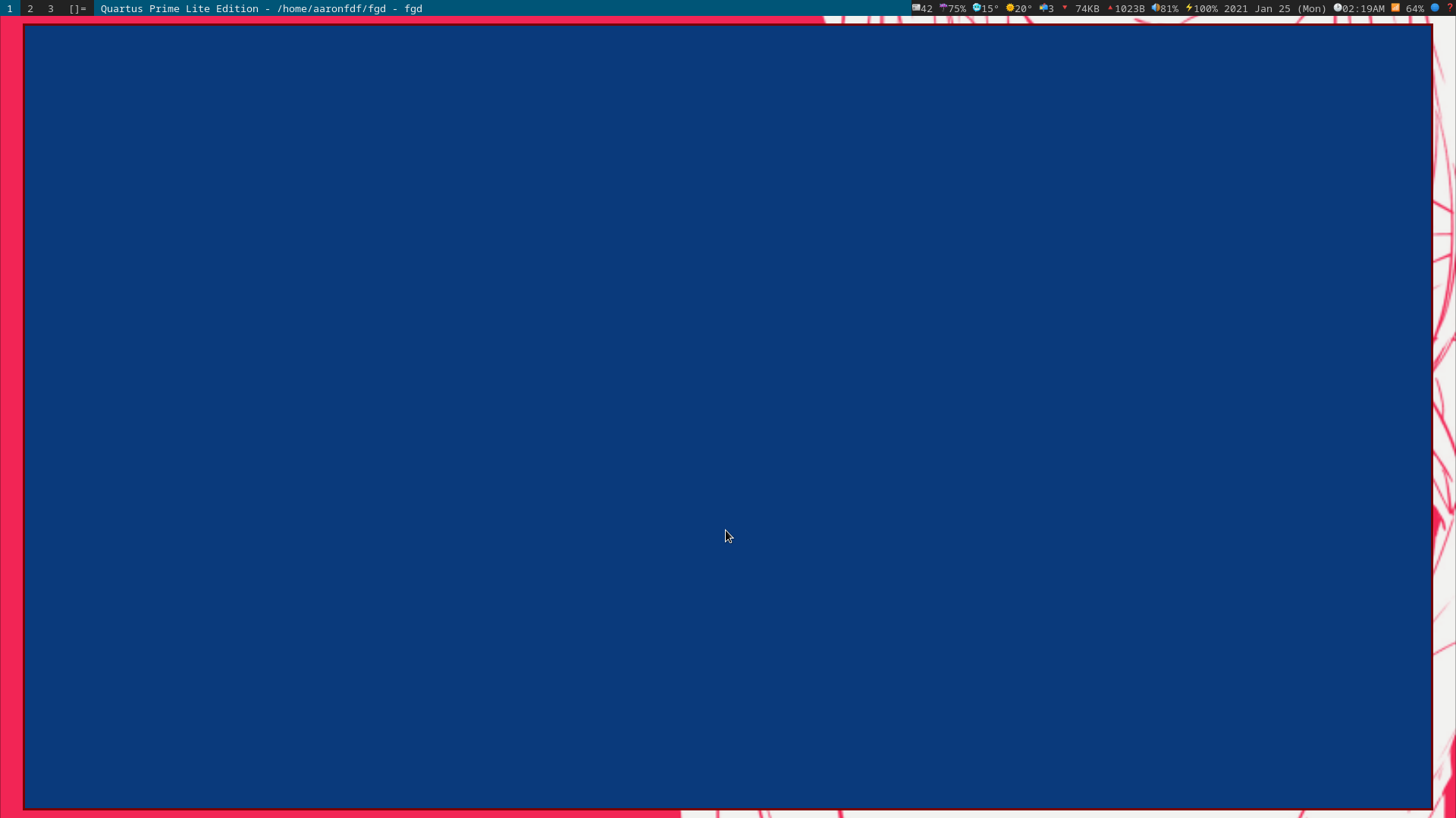 UI not working on arch linux. Getting blue box. | Altera Community - 326119
