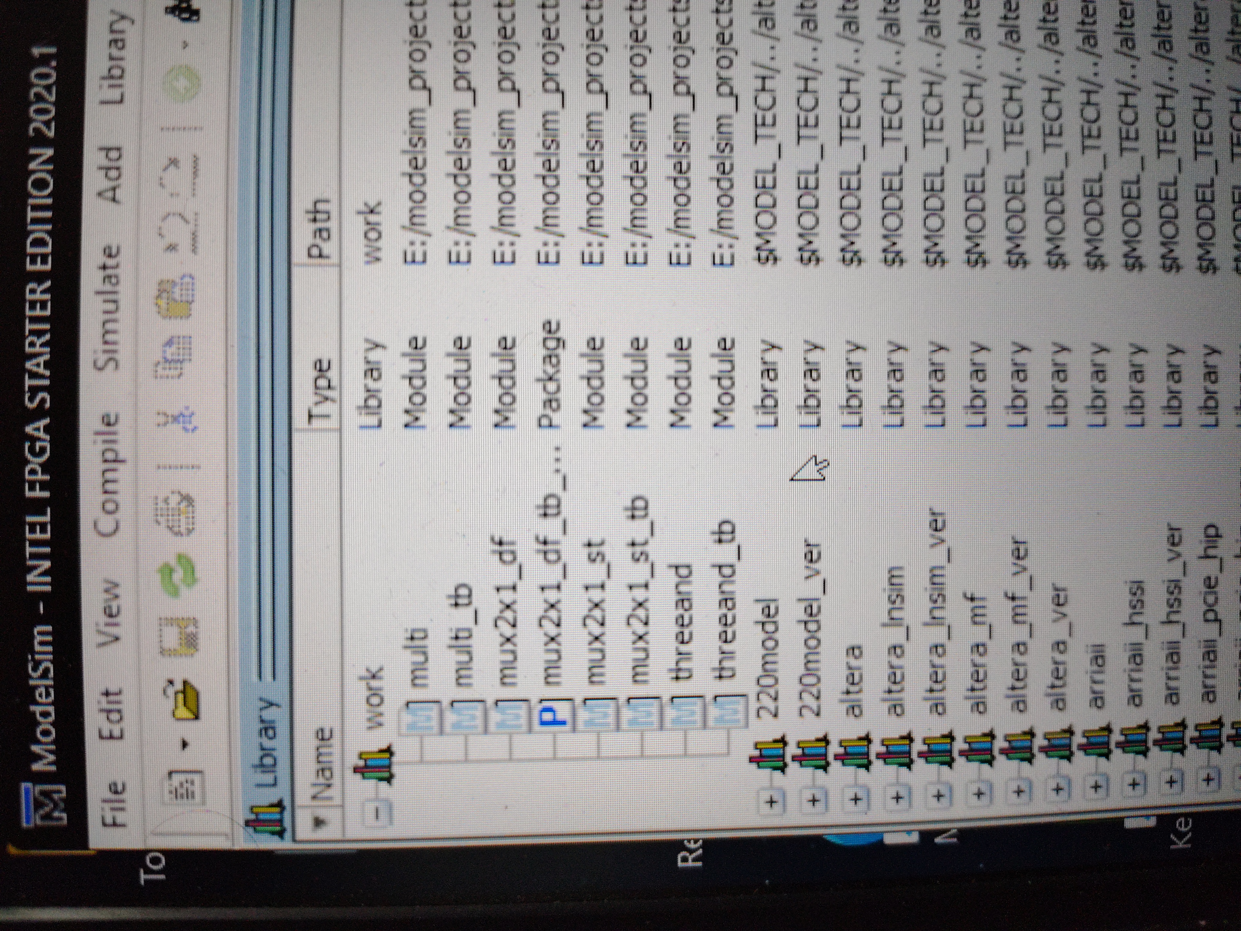 My test bench is showing as package file in Modelsim | Altera Community ...