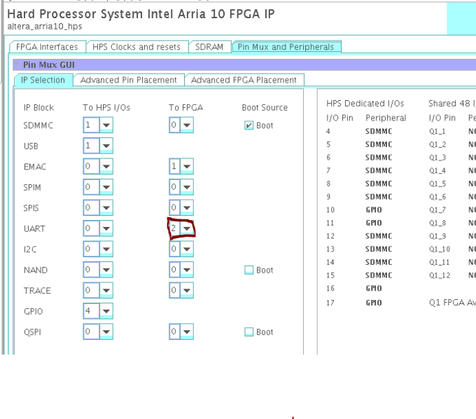 HPS FPGA UARTs Mapping Change | Altera Community - 124197