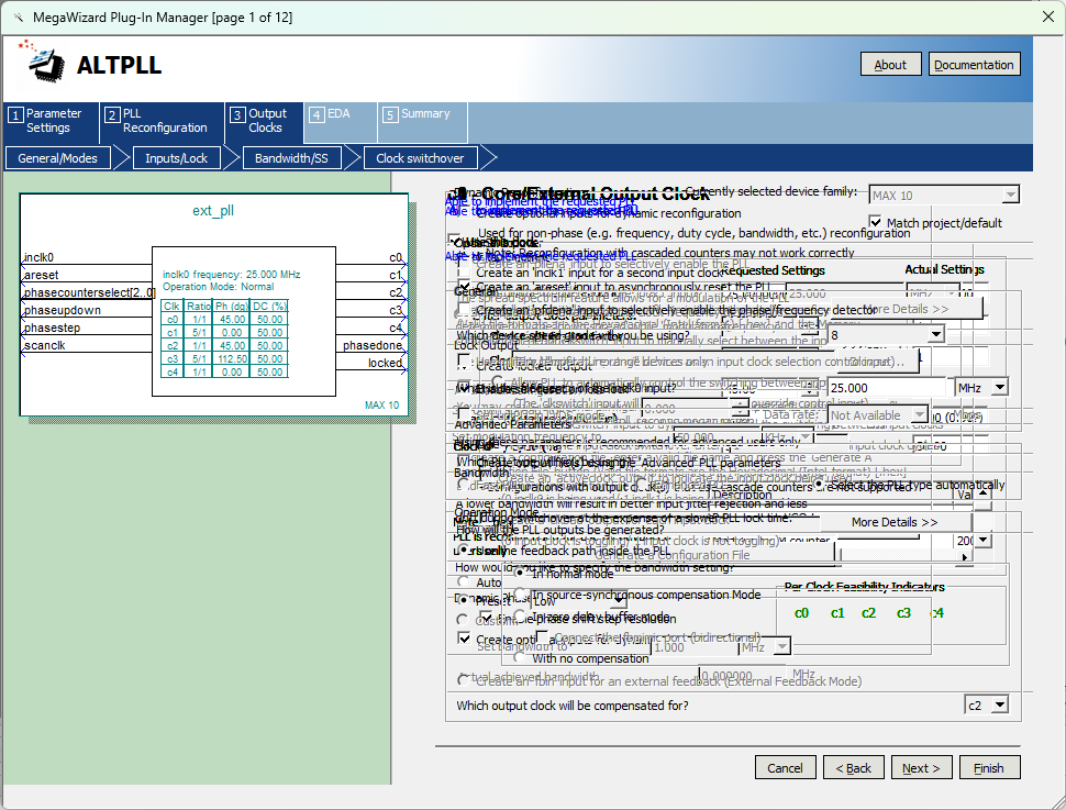Problem ALTPLL MegaWizzard in 25.1 | Altera Community - 337804