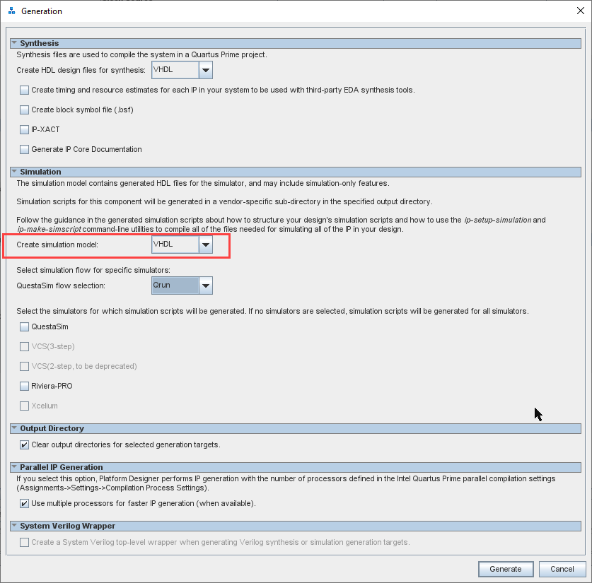 QSYS 25.3pro failed to generate VHDL simulation files for altera_remote ...